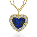 Pavé Sapphire Heart Necklace