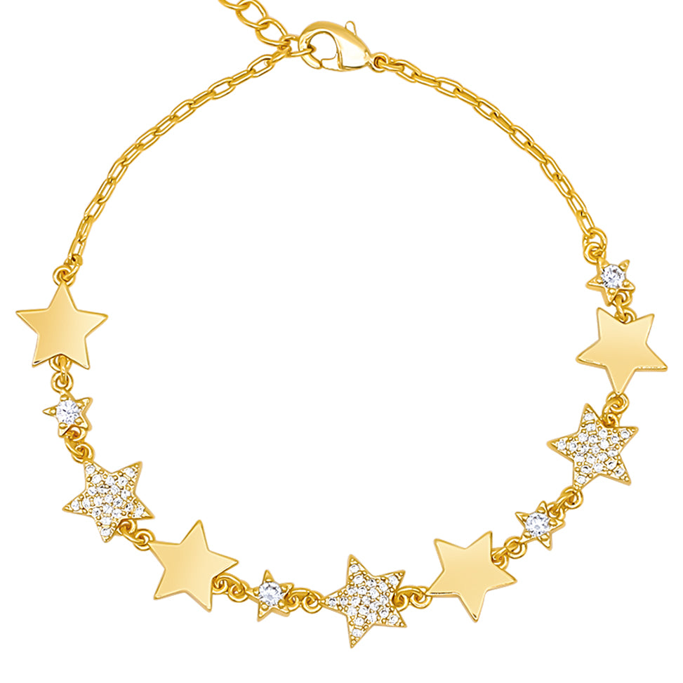 Pavé and Gold Stars Bracelet