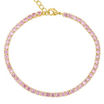 3mm Pink Diamond Tennis Bracelet