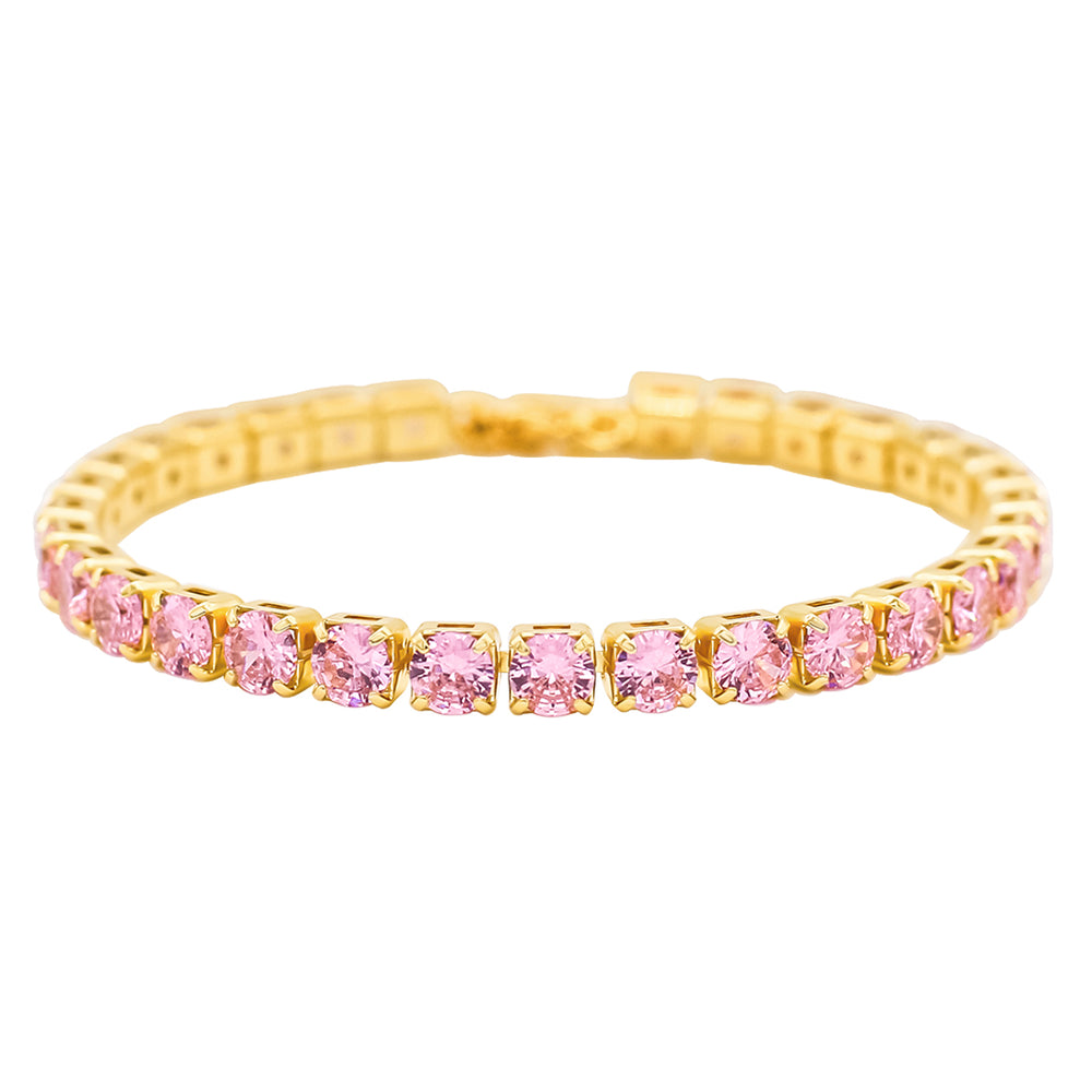 5mm Pink Diamond Tennis Bracelet