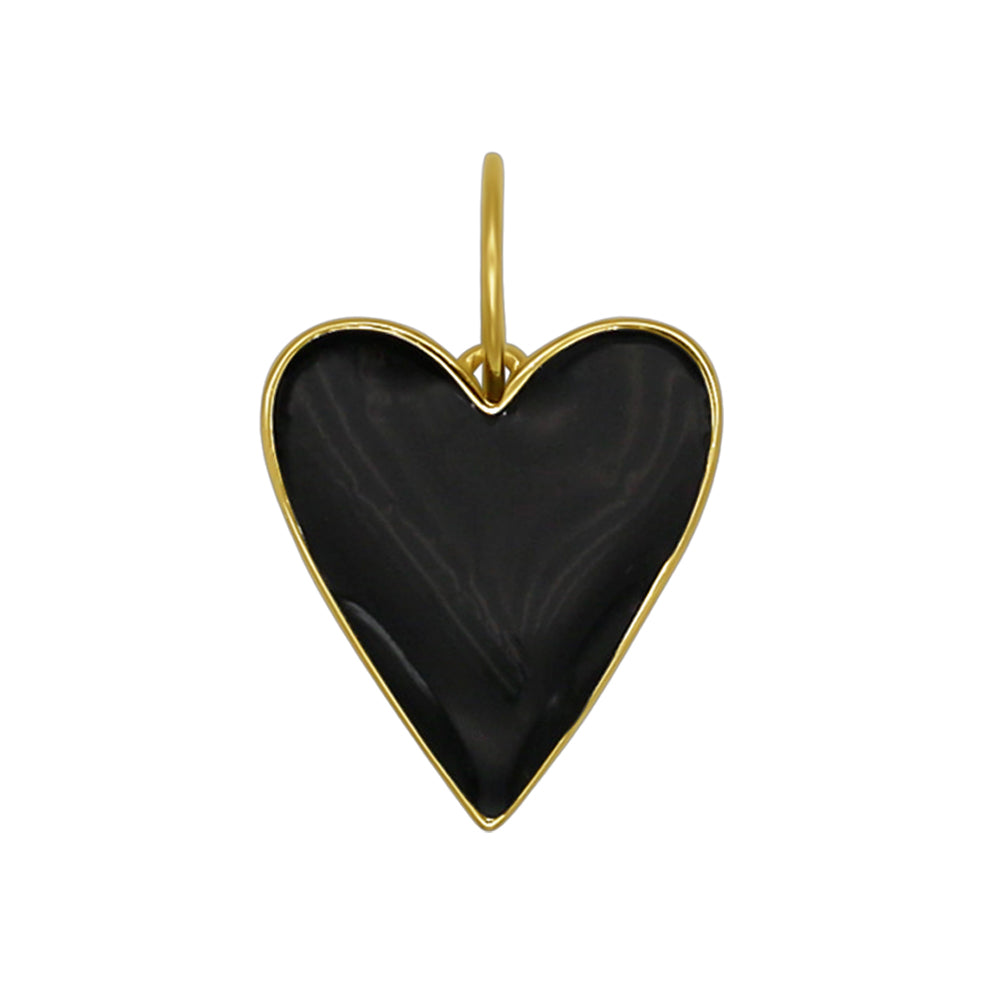 Black & White - Double Sided Heart Charm