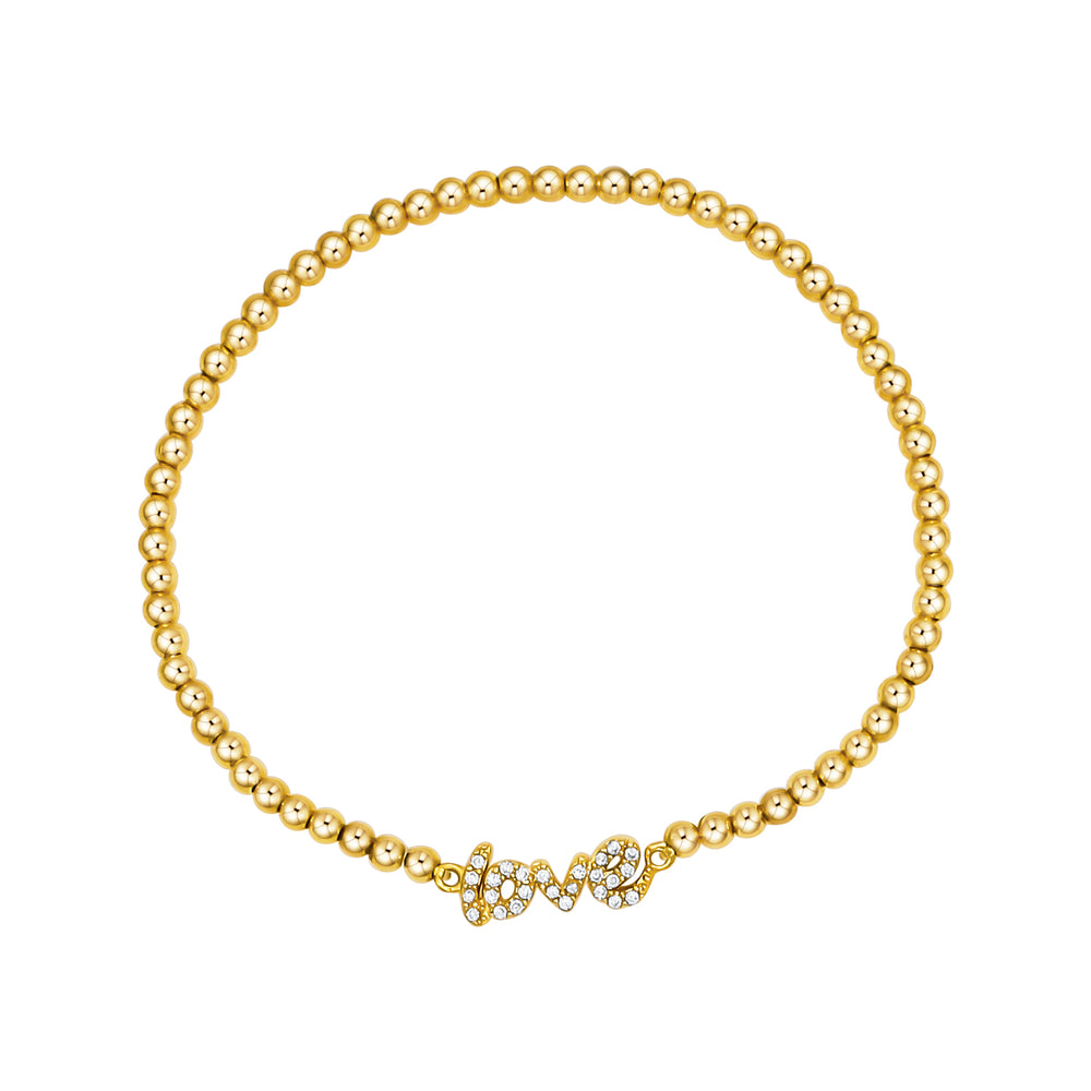 Love Gold Beaded Bracelet