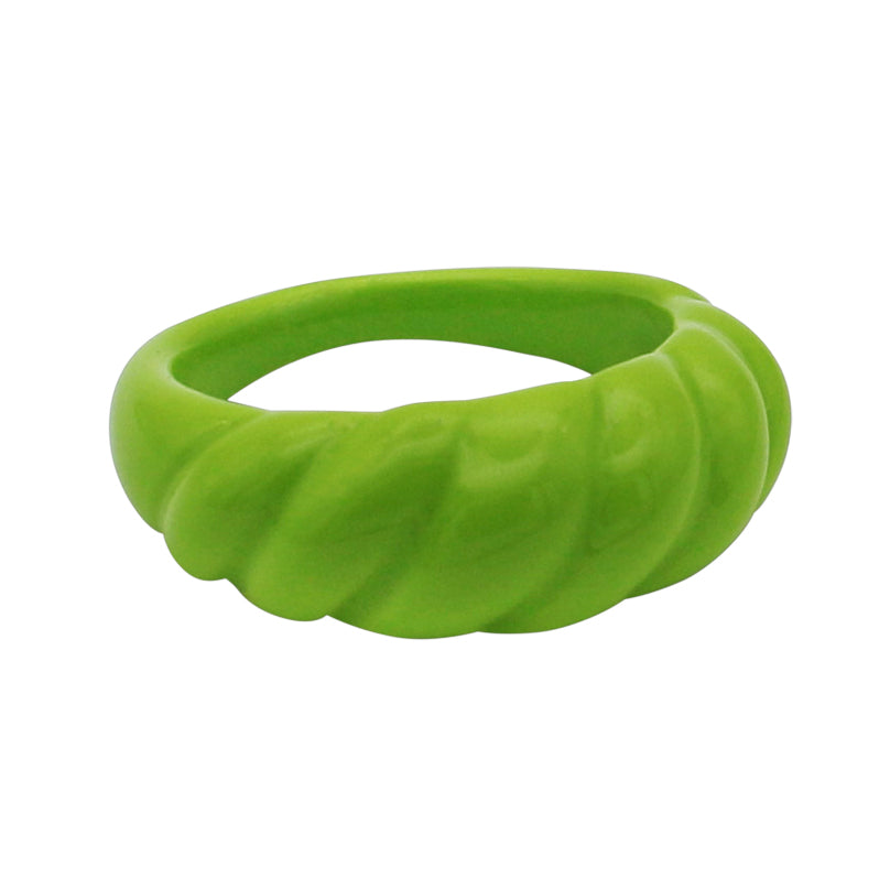 Green Enamel Croissant Ring