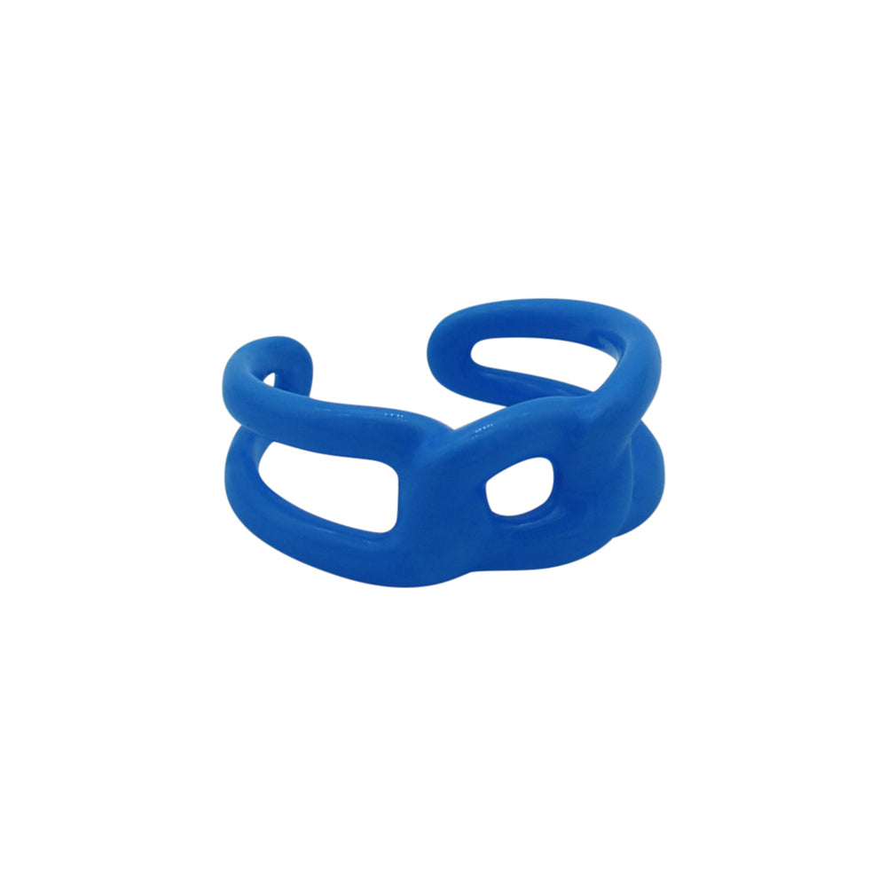 Blue Enamel Chain Ring