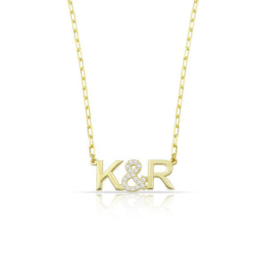 Lovers Initials Pavé Necklace