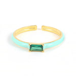 Enamel Baguette Ring