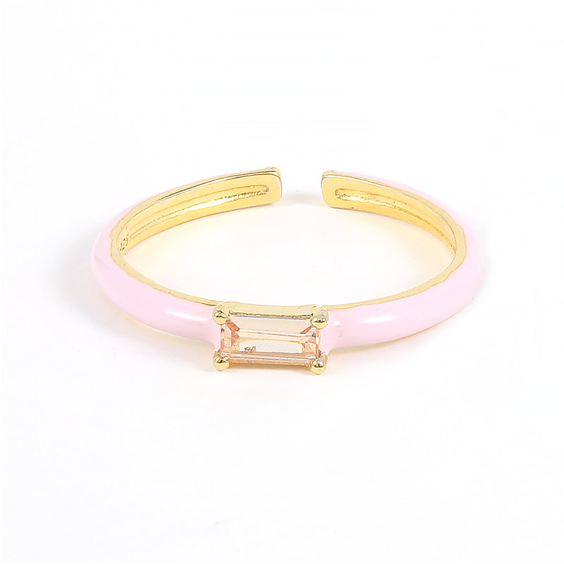 Enamel Baguette Ring