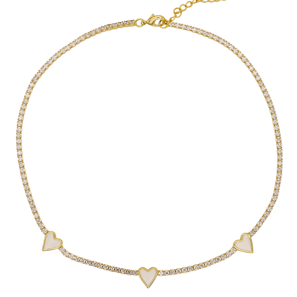 Enamel Heart Tennis Choker