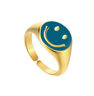 Enamel Smiley Ring