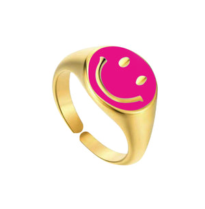 Enamel Smiley Ring