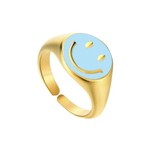 Enamel Smiley Ring