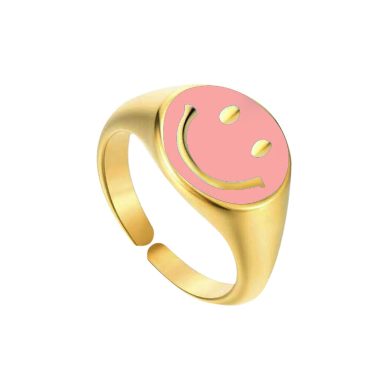 Enamel Smiley Ring