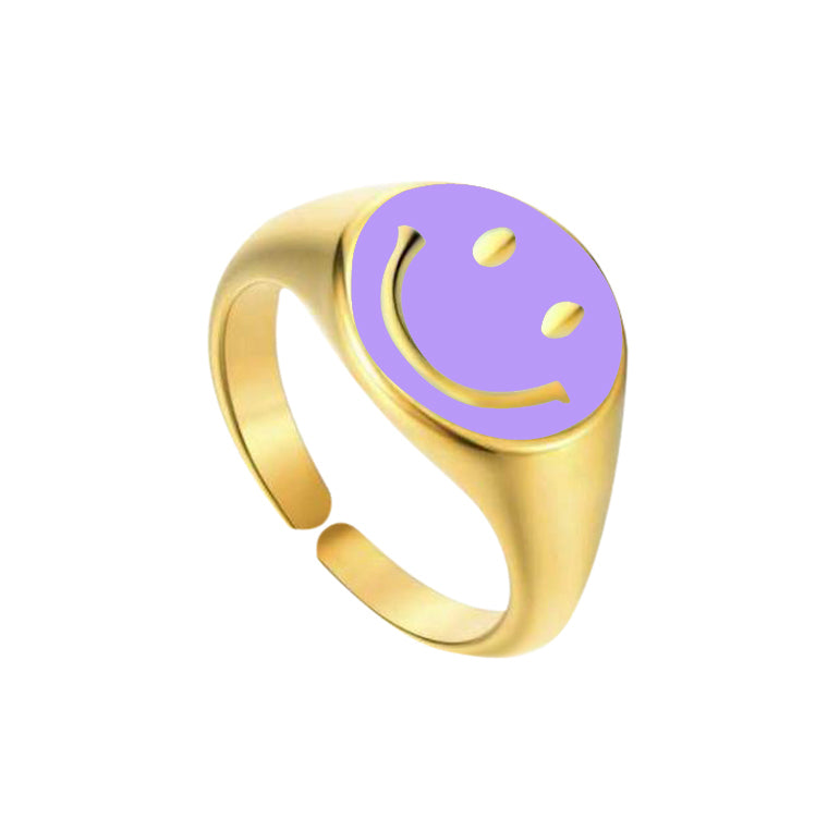 Enamel Smiley Ring