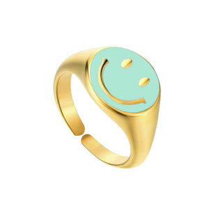 Enamel Smiley Ring