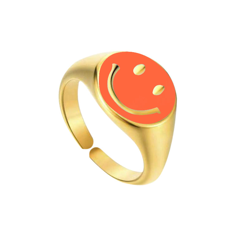 Enamel Smiley Ring