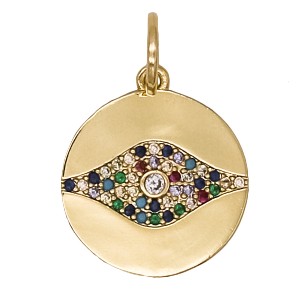 Pavé Evil Eye Disc Charm