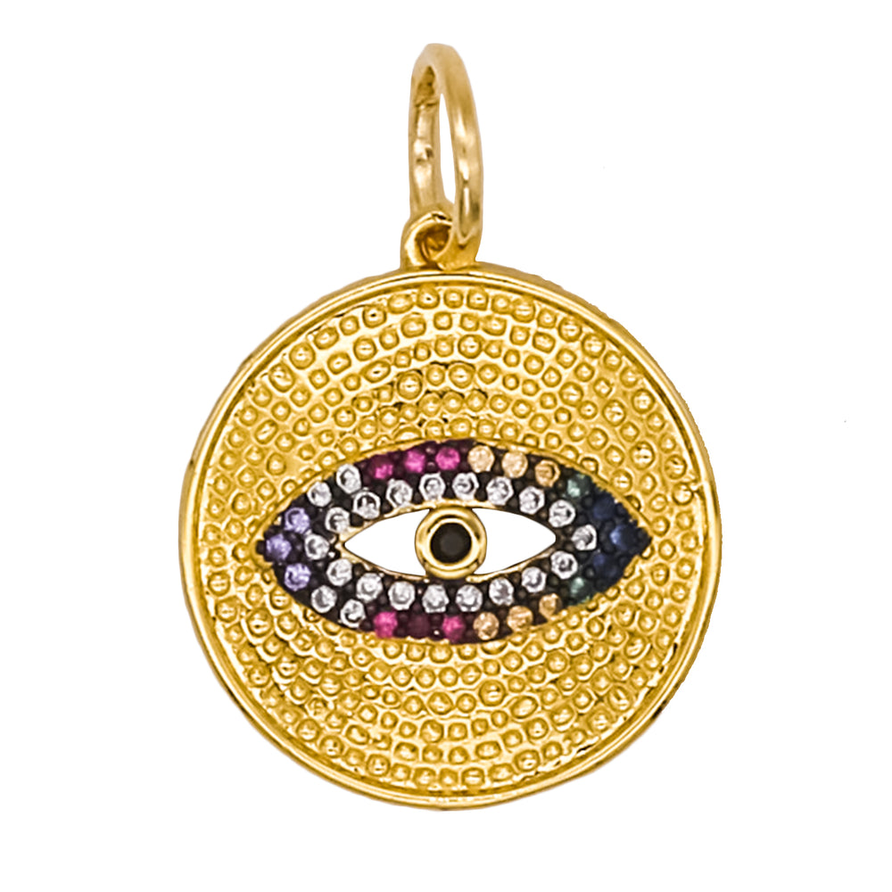 Gold Evil Eye Disc Charm