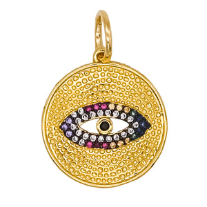 Gold Evil Eye Disc Charm
