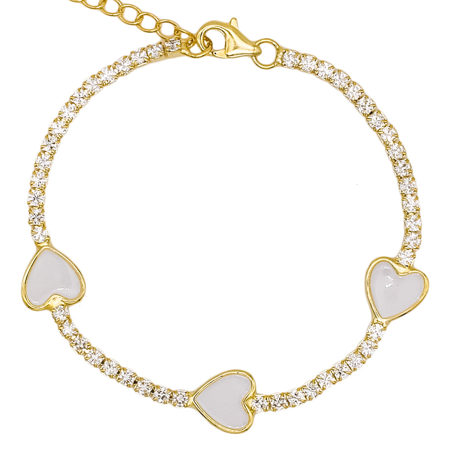 Enamel Heart Tennis Bracelet