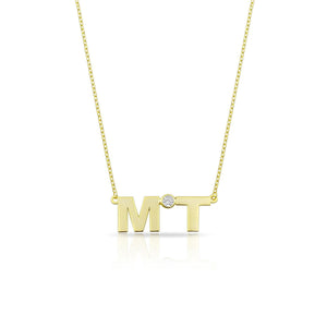 Initials Diamond Accent Necklace